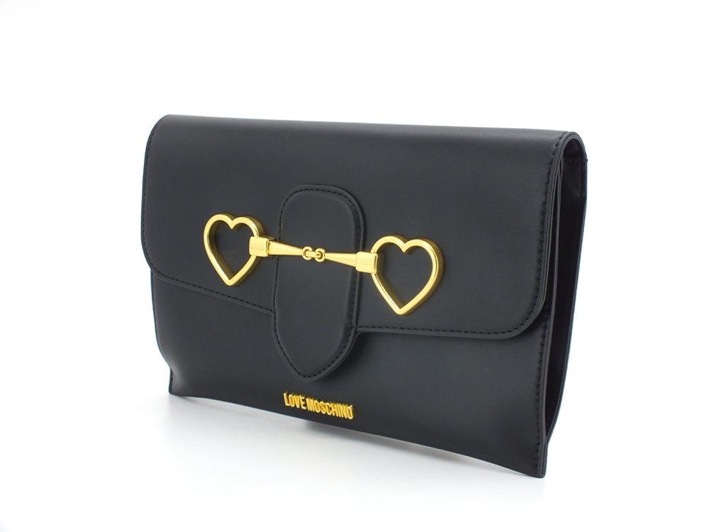 LOVE MOSCHINO Borsa Pochette Clutch Cuori Nero JC4081PP1ELC0000 - Sandrini Calzature e Abbigliamento