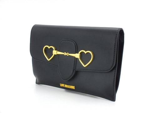 LOVE MOSCHINO Borsa Pochette Clutch Cuori Nero JC4081PP1ELC0000 - Sandrini Calzature e Abbigliamento