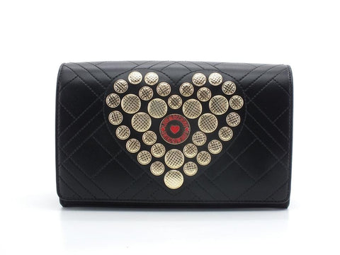 LOVE MOSCHINO Borsa Pochette Clutch Logo Cuore Borchie Nero JC4114PP1ELP0000 - Sandrini Calzature e Abbigliamento