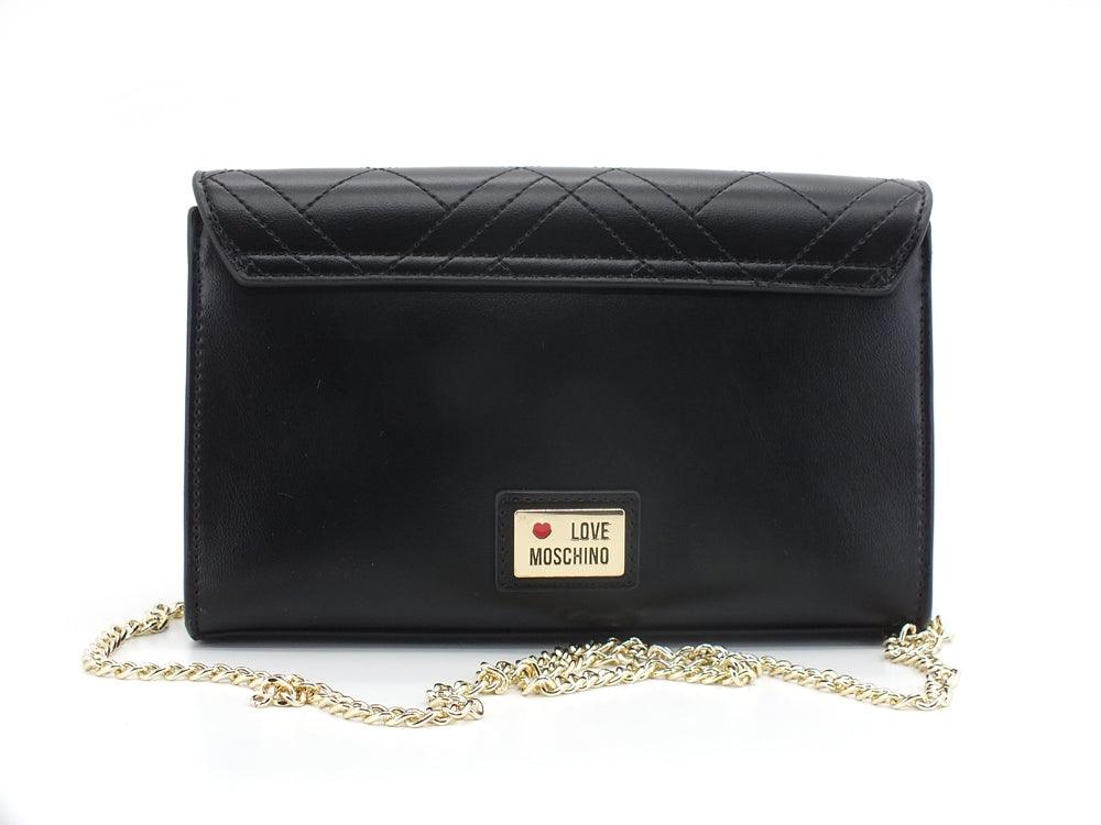 LOVE MOSCHINO Borsa Pochette Clutch Logo Cuore Borchie Nero JC4114PP1ELP0000 - Sandrini Calzature e Abbigliamento