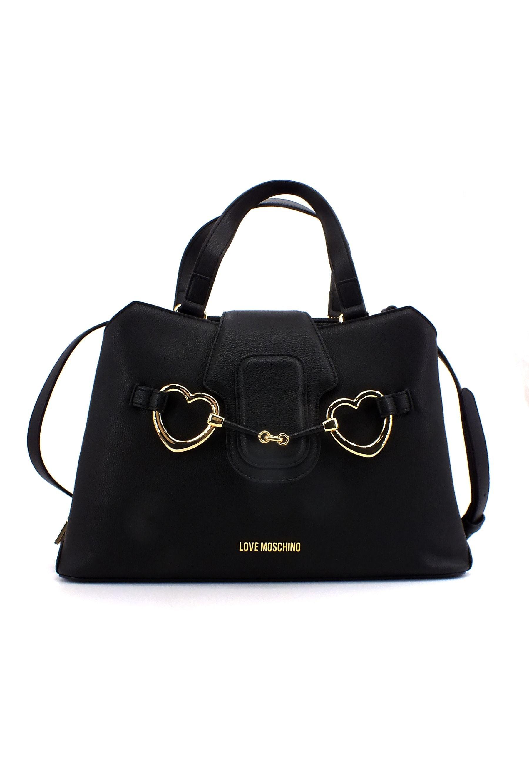 LOVE MOSCHINO Borsa Satchel Cuori Nero JC4131PP1GLI1000 - Sandrini Calzature e Abbigliamento
