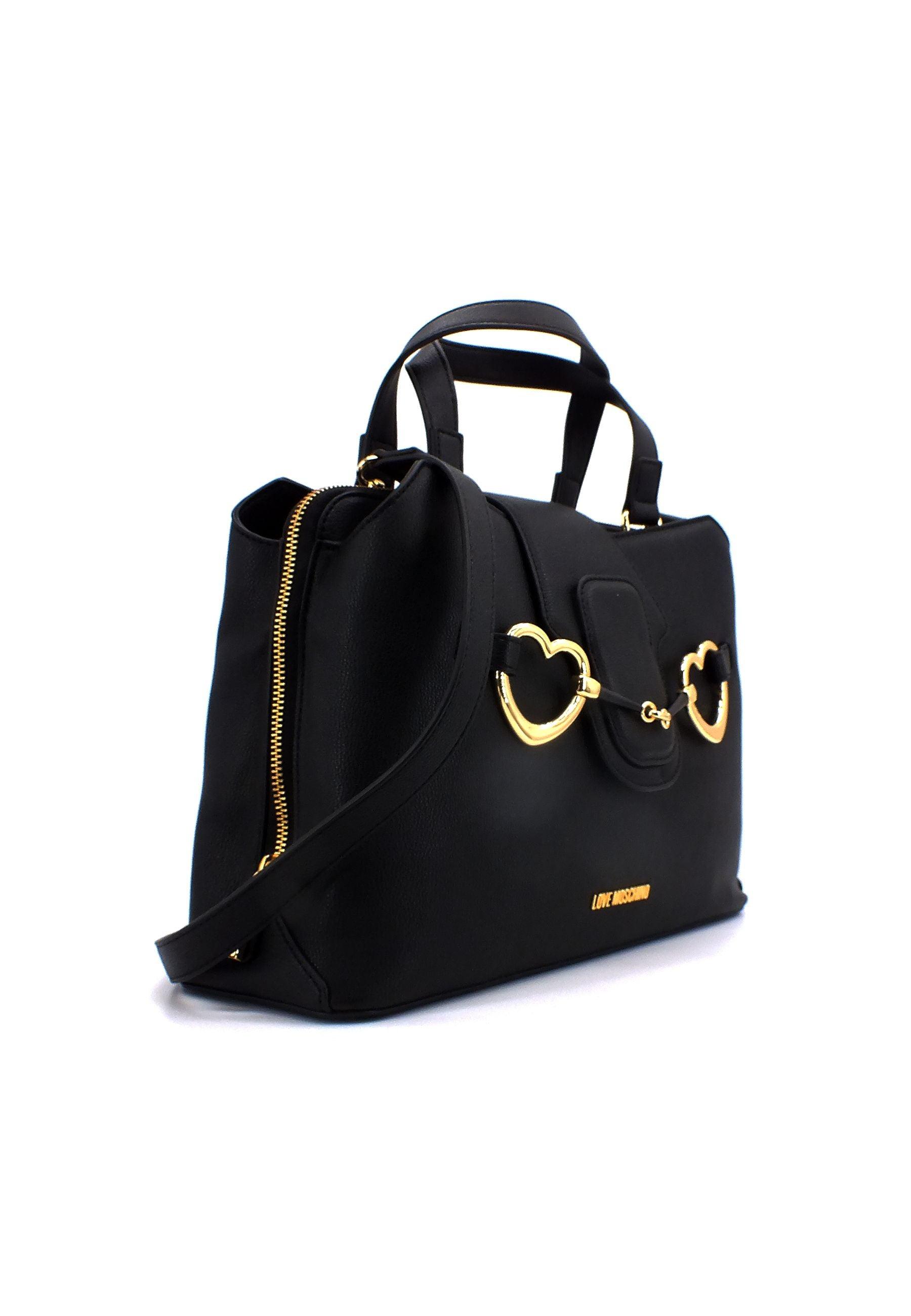 LOVE MOSCHINO Borsa Satchel Cuori Nero JC4131PP1GLI1000 - Sandrini Calzature e Abbigliamento