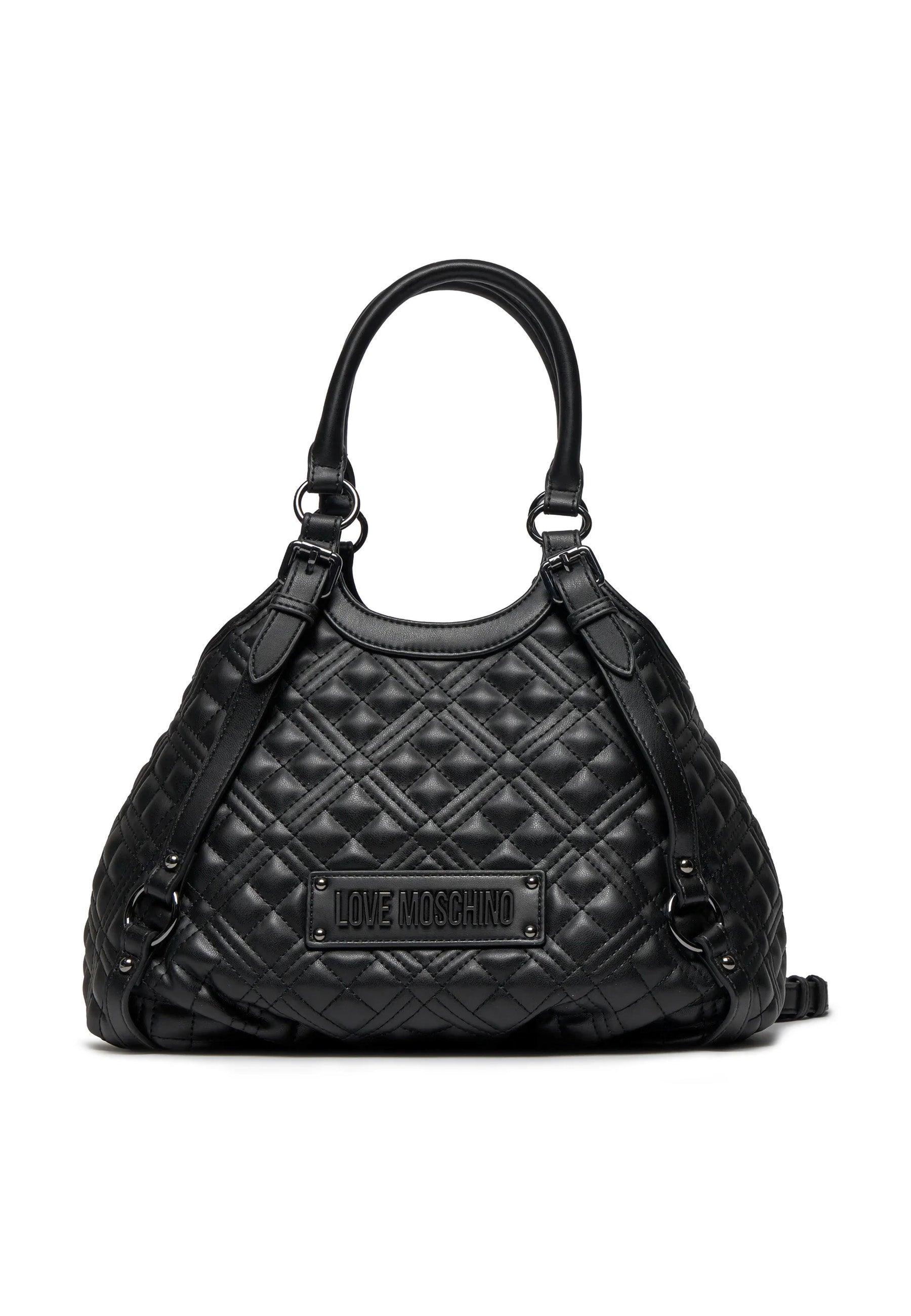 LOVE MOSCHINO Borsa Satchel Donna Nero Canna di Fucile JC4010PP1ILA000A - Sandrini Calzature e Abbigliamento