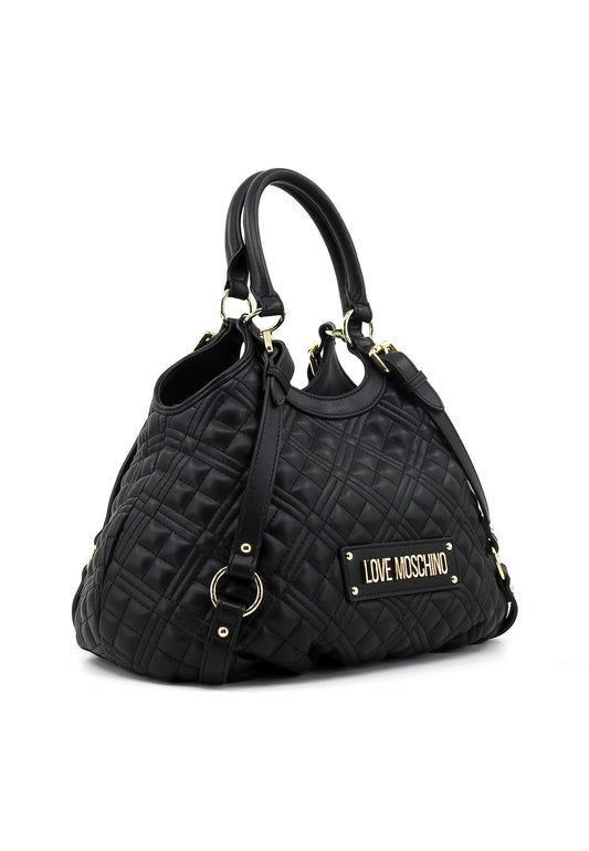 LOVE MOSCHINO Borsa Satchel Donna Nero Gold JC4010PP1ILA0000 - Sandrini Calzature e Abbigliamento