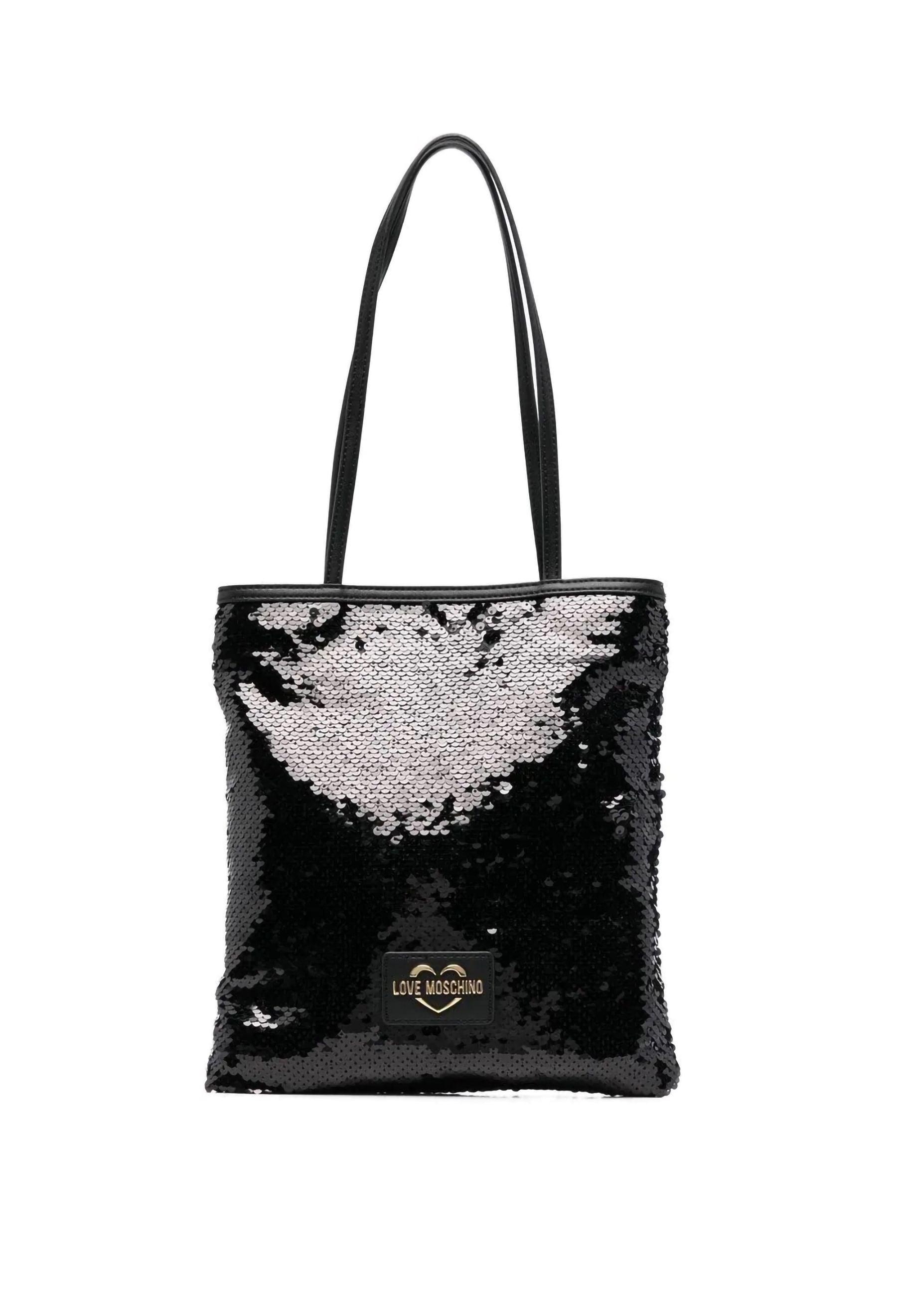LOVE MOSCHINO Borsa Shopper Mid Paillettes Nero JC4069PP1GLP100A - Sandrini Calzature e Abbigliamento