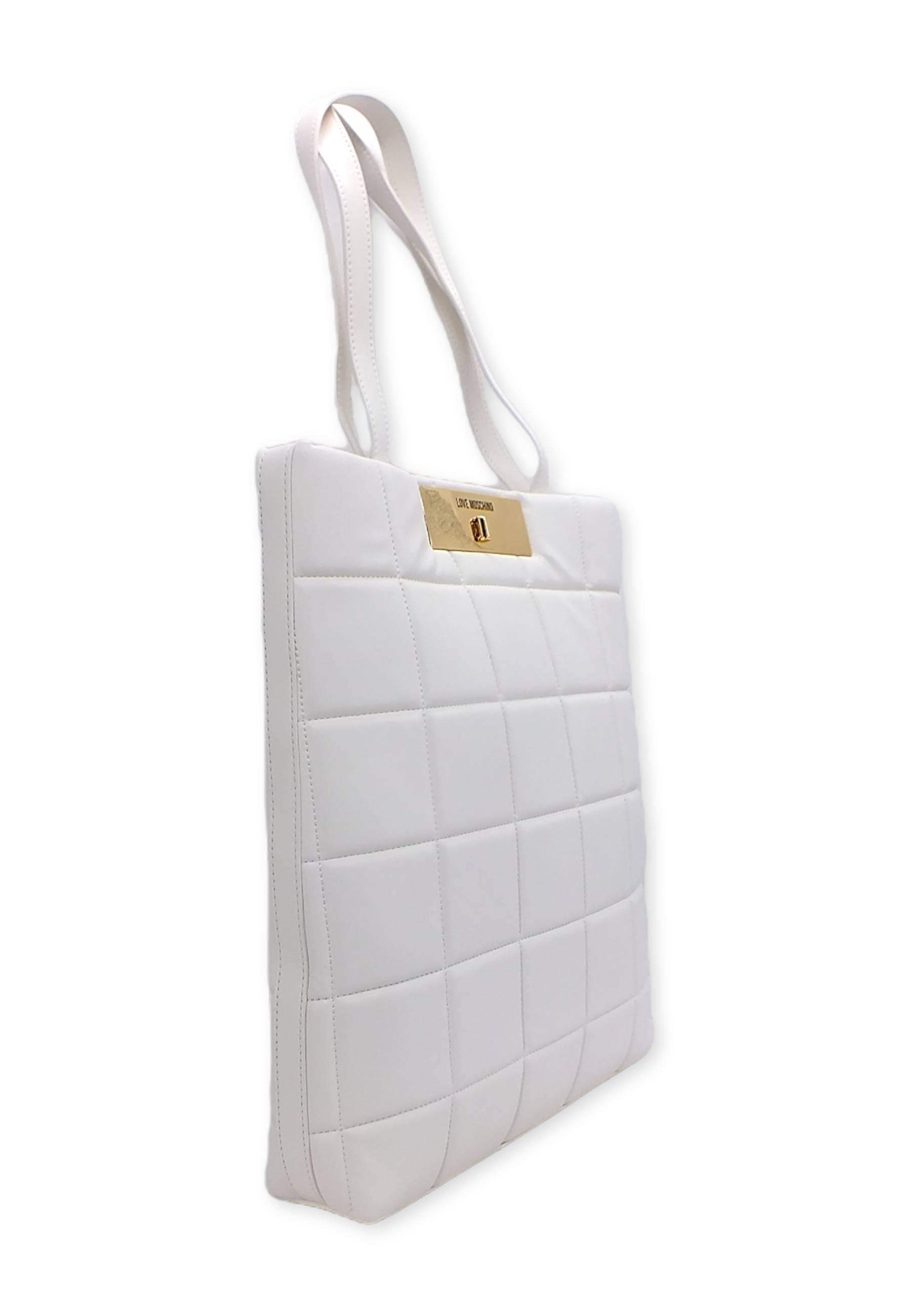 LOVE MOSCHINO Borsa Shopper Rectangular Off White JC4416PP0FKR0120 - Sandrini Calzature e Abbigliamento