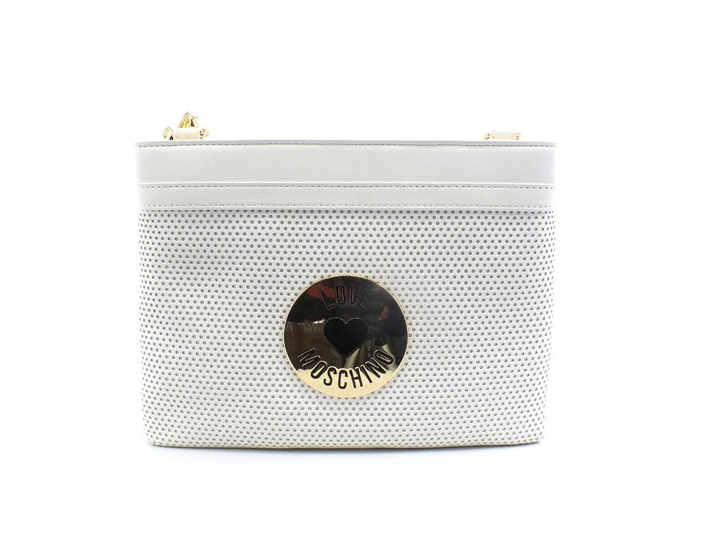 LOVE MOSCHINO Borsa Shoulder Bag Tracolla Logo Bianco Avorio JC4398PP0EKL110A - Sandrini Calzature e Abbigliamento