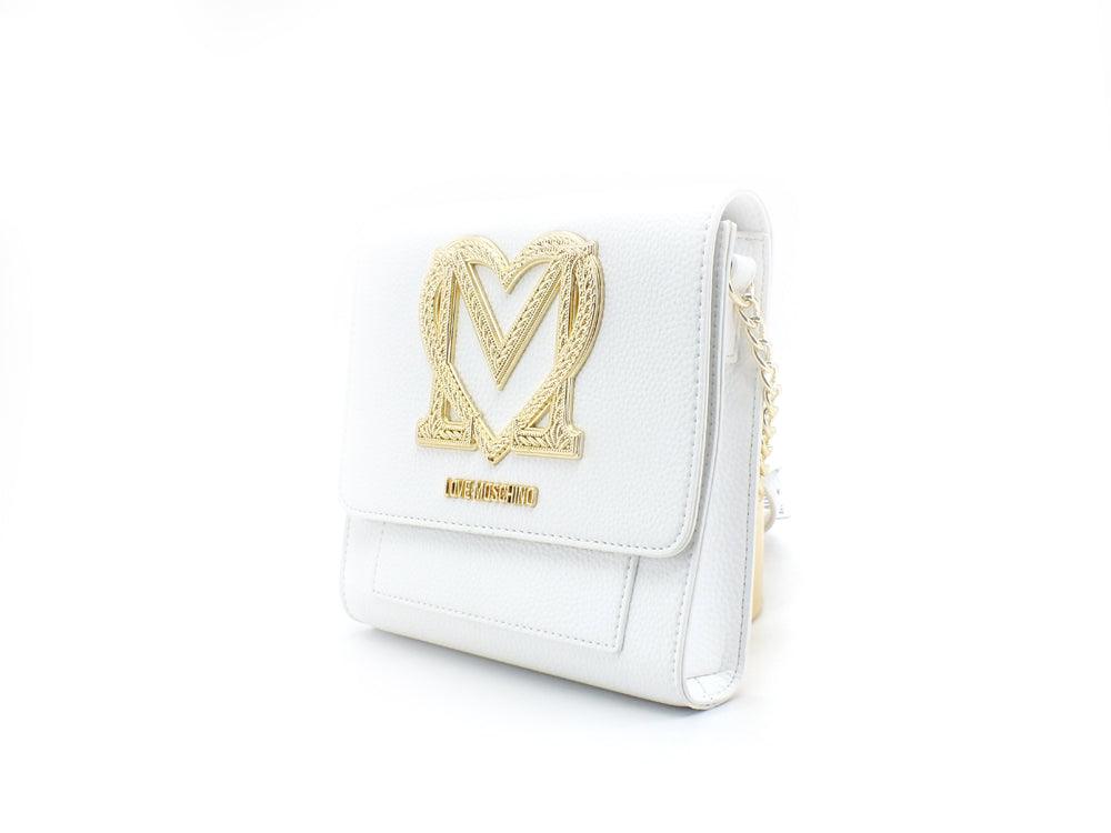 LOVE MOSCHINO Borsa Shoulder Bag Tracolla Logo Cuore Bianco JC4381PP0EKM0100 - Sandrini Calzature e Abbigliamento