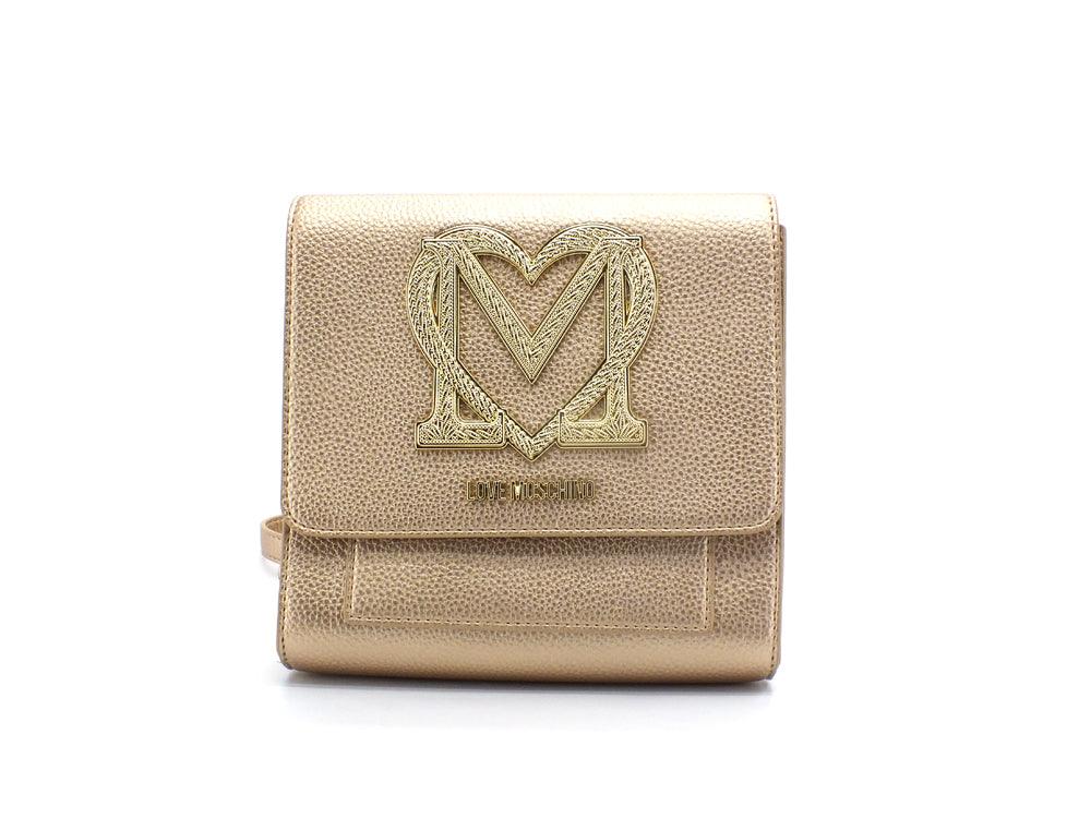 LOVE MOSCHINO Borsa Shoulder Bag Tracolla Logo Cuore Oro JC4381PP0EKM0901 - Sandrini Calzature e Abbigliamento