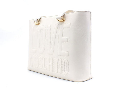 LOVE MOSCHINO Borsa Tote Logo Embossed Avorio JC4056PP1ELL0110 - Sandrini Calzature e Abbigliamento