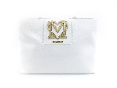 LOVE MOSCHINO Borsa Tote Logo Gold Bianco JC4382PP0EKM0100 - Sandrini Calzature e Abbigliamento