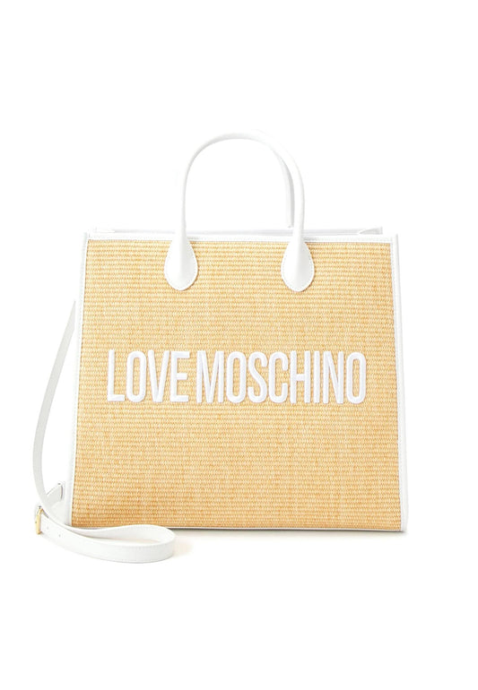 LOVE MOSCHINO Borsa Tote Naturale Bianco JC4318PP0GKN110A - Sandrini Calzature e Abbigliamento