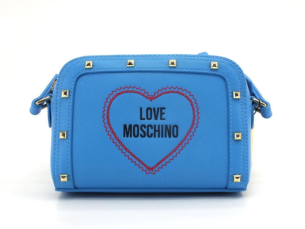 LOVE MOSCHINO Borsa Tracolla Zip Xuore Borchie Blu Oceano JC4367PP0EKG0753 - Sandrini Calzature e Abbigliamento