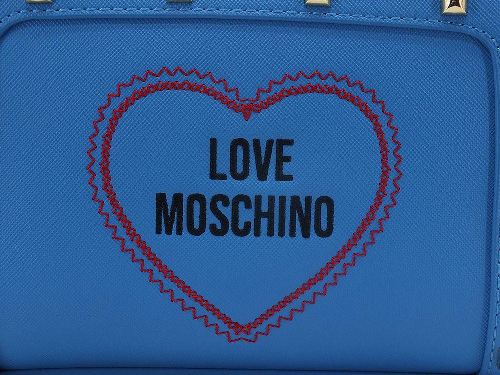 LOVE MOSCHINO Borsa Tracolla Zip Xuore Borchie Blu Oceano JC4367PP0EKG0753 - Sandrini Calzature e Abbigliamento