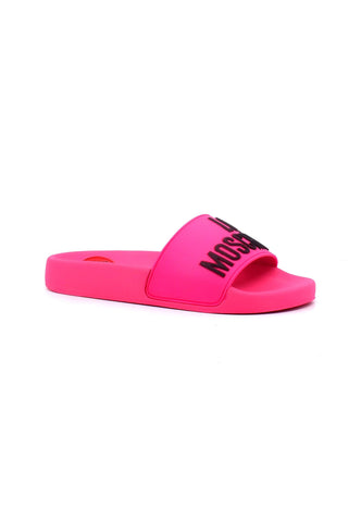 LOVE MOSCHINO Ciabatta Donna Fluo Fuxia Nero JA28052G0GI13604 - Sandrini Calzature e Abbigliamento