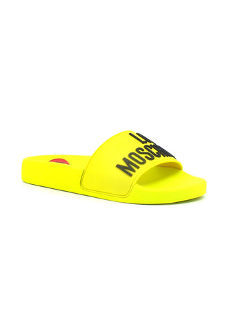 LOVE MOSCHINO Ciabatta Donna Fluo Giallo Nero JA28052G01GI13400 - Sandrini Calzature e Abbigliamento