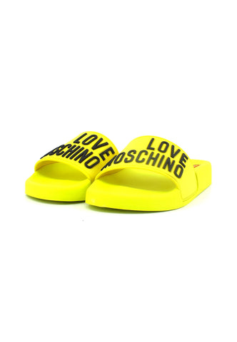 LOVE MOSCHINO Ciabatta Donna Fluo Giallo Nero JA28052G01GI13400 - Sandrini Calzature e Abbigliamento