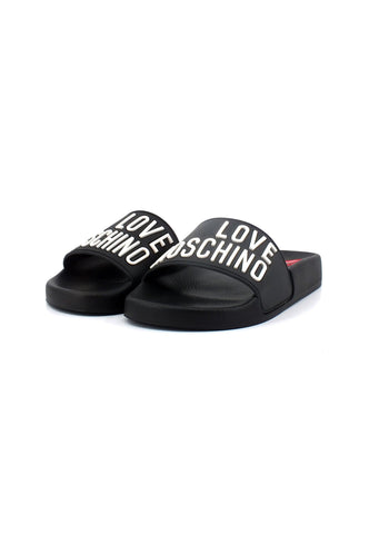 LOVE MOSCHINO Ciabatta Donna Nero Bianco JA28052G0GI14000 - Sandrini Calzature e Abbigliamento