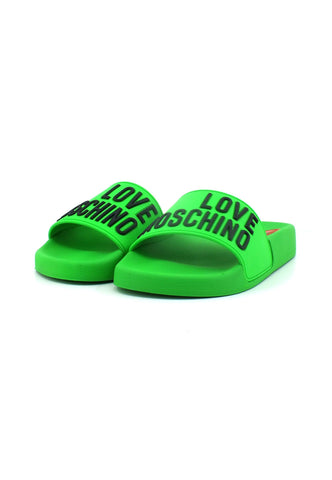 LOVE MOSCHINO Ciabatta Donna Verde Fluo Nero JA28052G0GI13810 - Sandrini Calzature e Abbigliamento