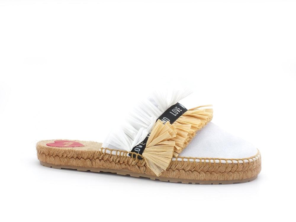 LOVE MOSCHINO Ciabatta Espadrillas 25 Crosta Raffia Bianco JA10412G0CJG0100 - Sandrini Calzature e Abbigliamento