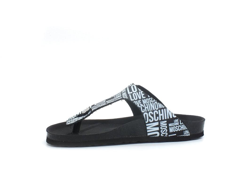 LOVE MOSCHINO Ciabatta Infradito Nero Bianco JA28133G1EIJ000A - Sandrini Calzature e Abbigliamento