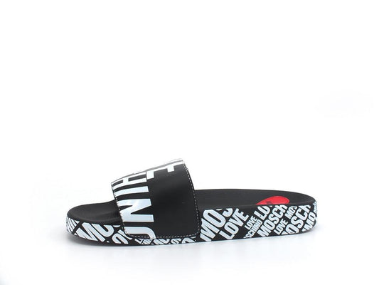 LOVE MOSCHINO Ciabatta Loghi Printed Cuore Nero JA28042G1EI17000 - Sandrini Calzature e Abbigliamento