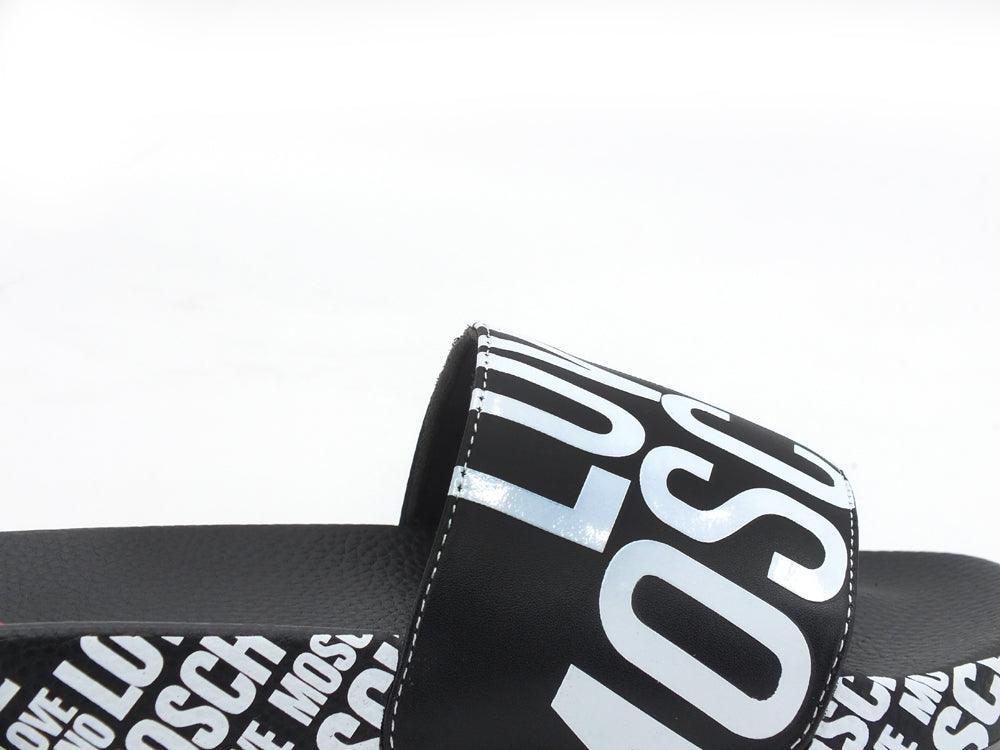LOVE MOSCHINO Ciabatta Loghi Printed Cuore Nero JA28042G1EI17000 - Sandrini Calzature e Abbigliamento