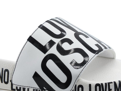 LOVE MOSCHINO Ciabatta Sabot Pool 25 Logo Bianco JA28032G1CI12100 - Sandrini Calzature e Abbigliamento