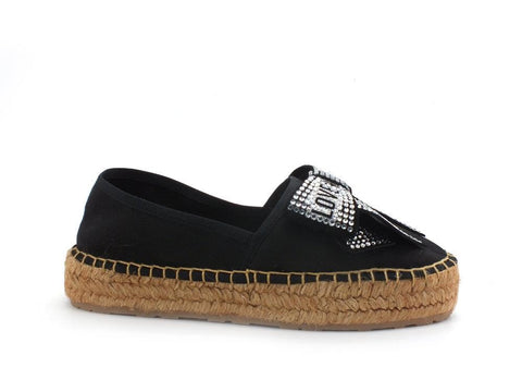 LOVE MOSCHINO Espadrillas Fiocco Strass Nero JA10013G1CIK0000 - Sandrini Calzature e Abbigliamento