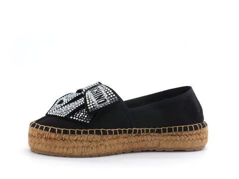 LOVE MOSCHINO Espadrillas Fiocco Strass Nero JA10013G1CIK0000 - Sandrini Calzature e Abbigliamento