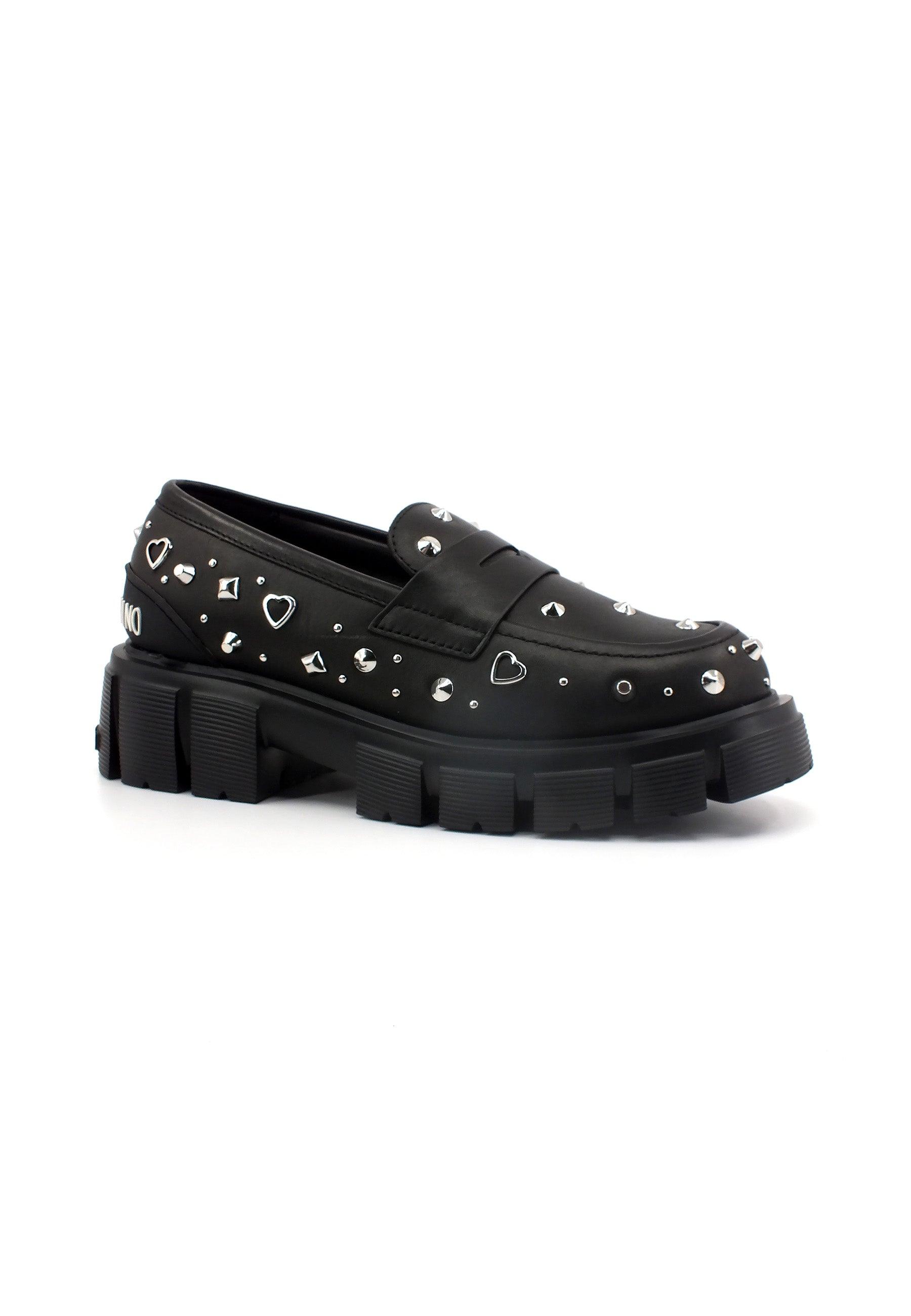 LOVE MOSCHINO Mocassino Borchie Donna Nero JA10035G1HIA0000 - Sandrini Calzature e Abbigliamento