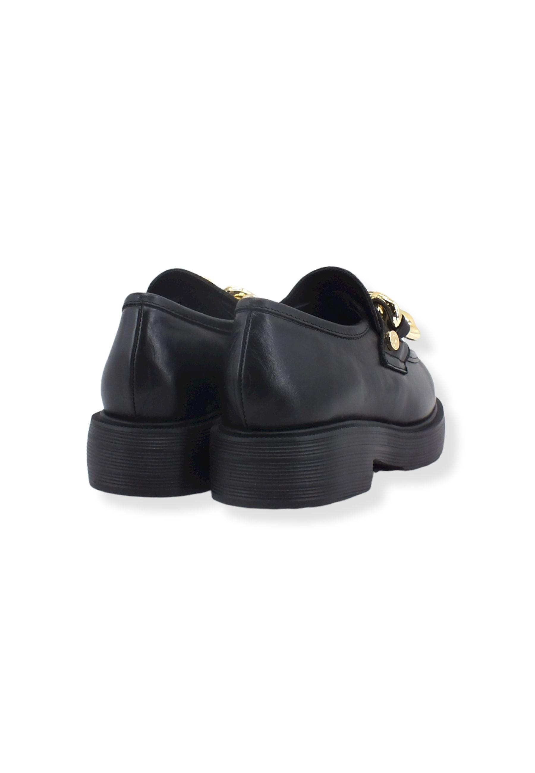 LOVE MOSCHINO Mocassino Pelle Tacco Catena Donna Nero JC10344G1FIA0000 - Sandrini Calzature e Abbigliamento