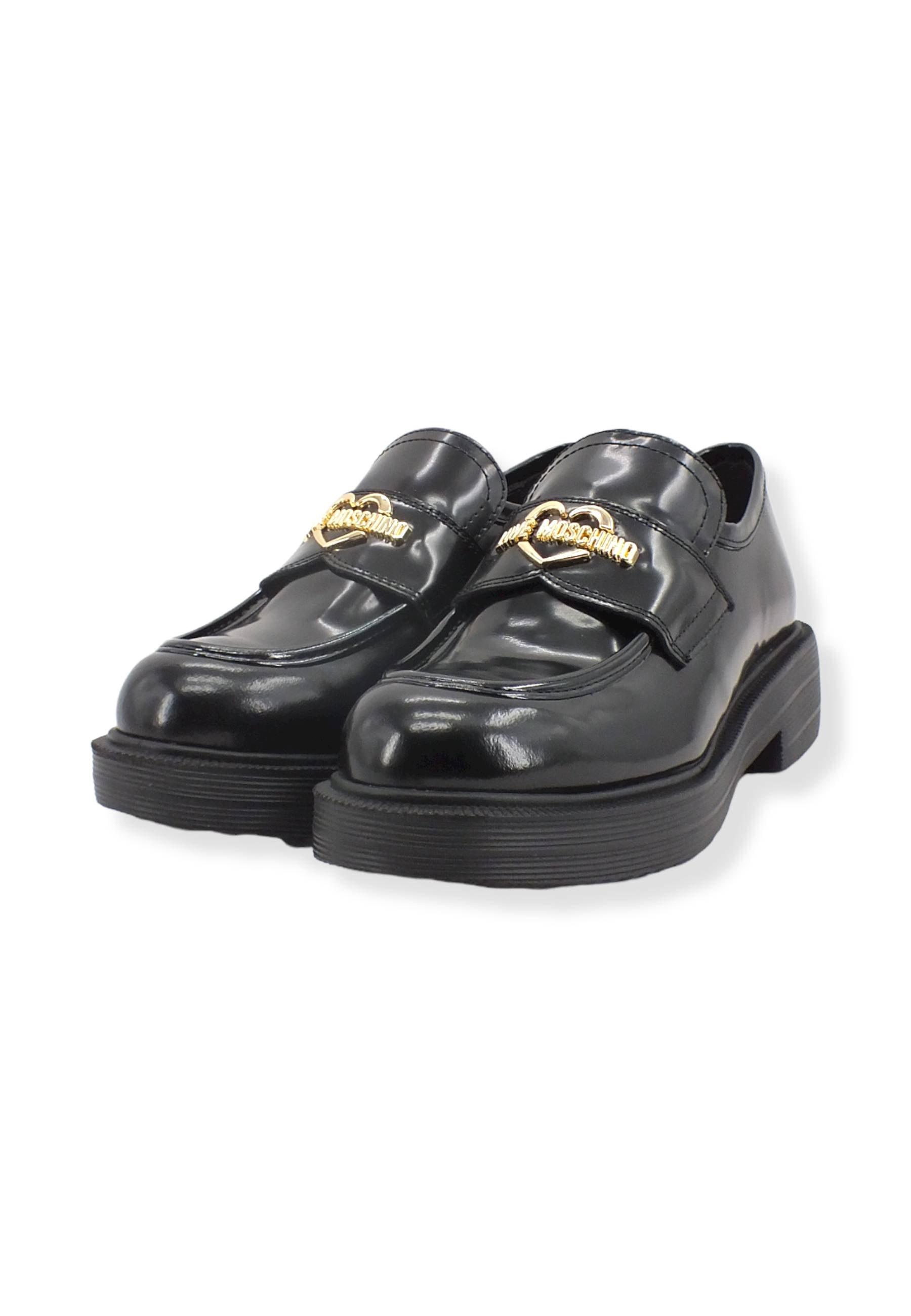 LOVE MOSCHINO Mocassino Pelle Tacco Donna Nero JA10154G1FIB0000 - Sandrini Calzature e Abbigliamento