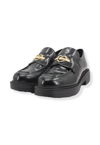 LOVE MOSCHINO Mocassino Pelle Tacco Donna Nero JA10154G1FIB0000 - Sandrini Calzature e Abbigliamento