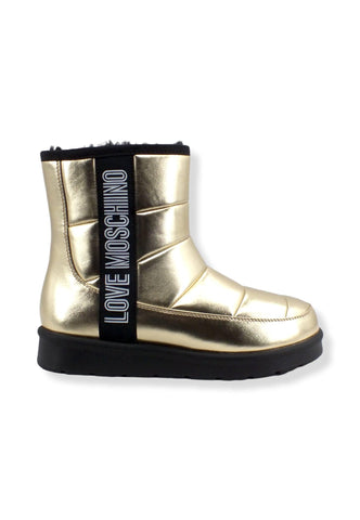 LOVE MOSCHINO Moonboot Doposci Donna Boot Winter Lamè Oro Platino JA24103H1FJZG900 - Sandrini Calzature e Abbigliamento