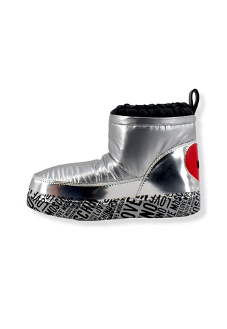 LOVE MOSCHINO Moonboot Doposci Donna Skyboot Nylon Argento JA24362G1FIST902 - Sandrini Calzature e Abbigliamento