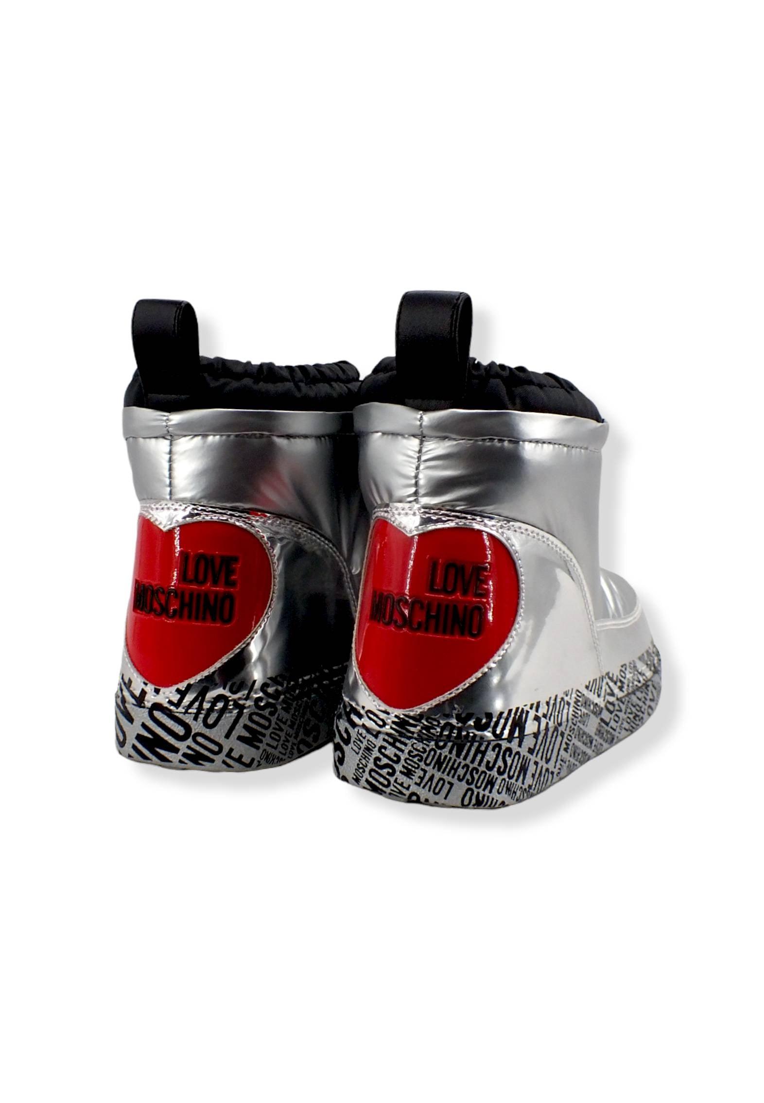 LOVE MOSCHINO Moonboot Doposci Donna Skyboot Nylon Argento JA24362G1FIST902 - Sandrini Calzature e Abbigliamento