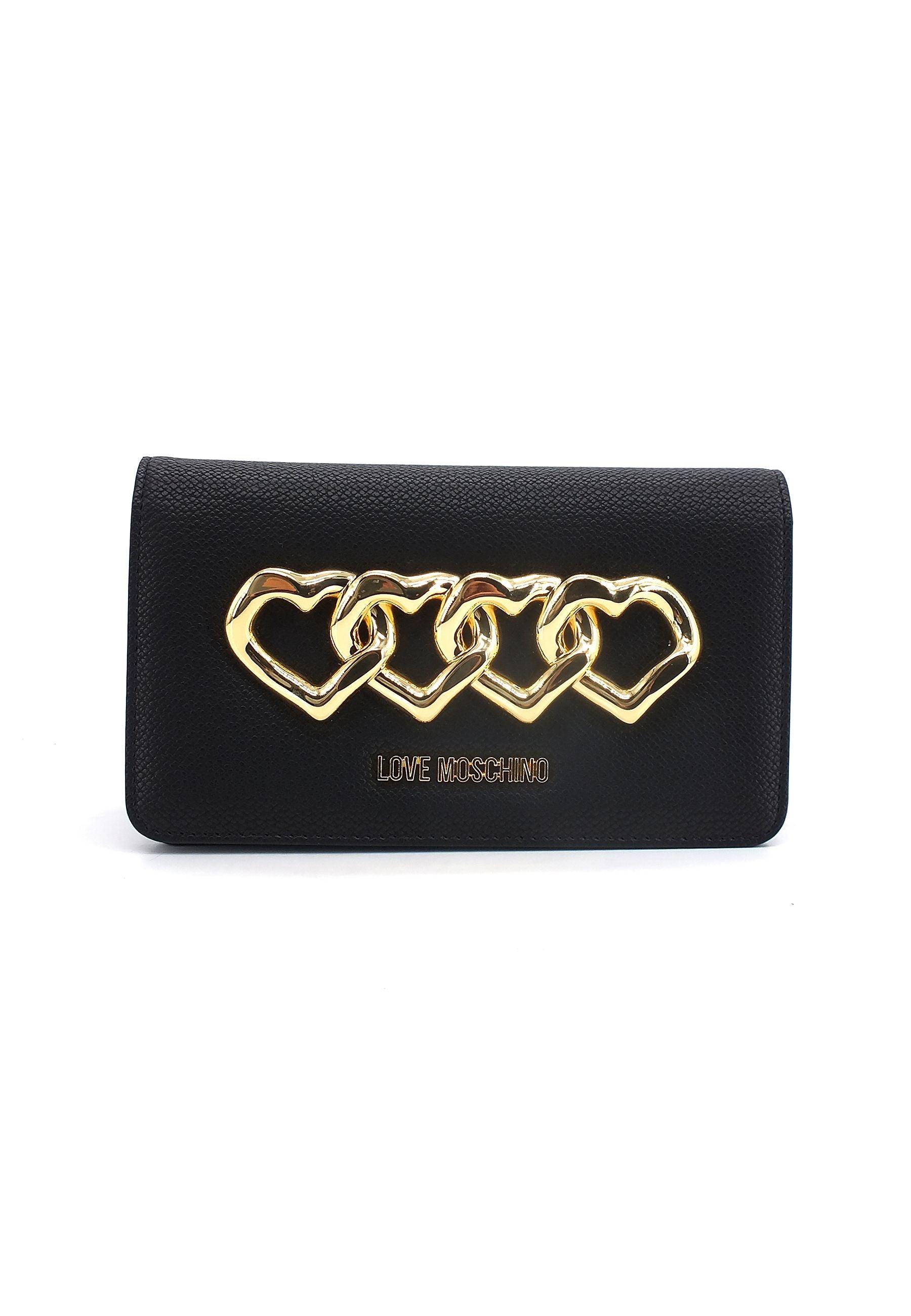 LOVE MOSCHINO Pochette Cuori Gold Nero JC5696PP0FKI0000 - Sandrini Calzature e Abbigliamento