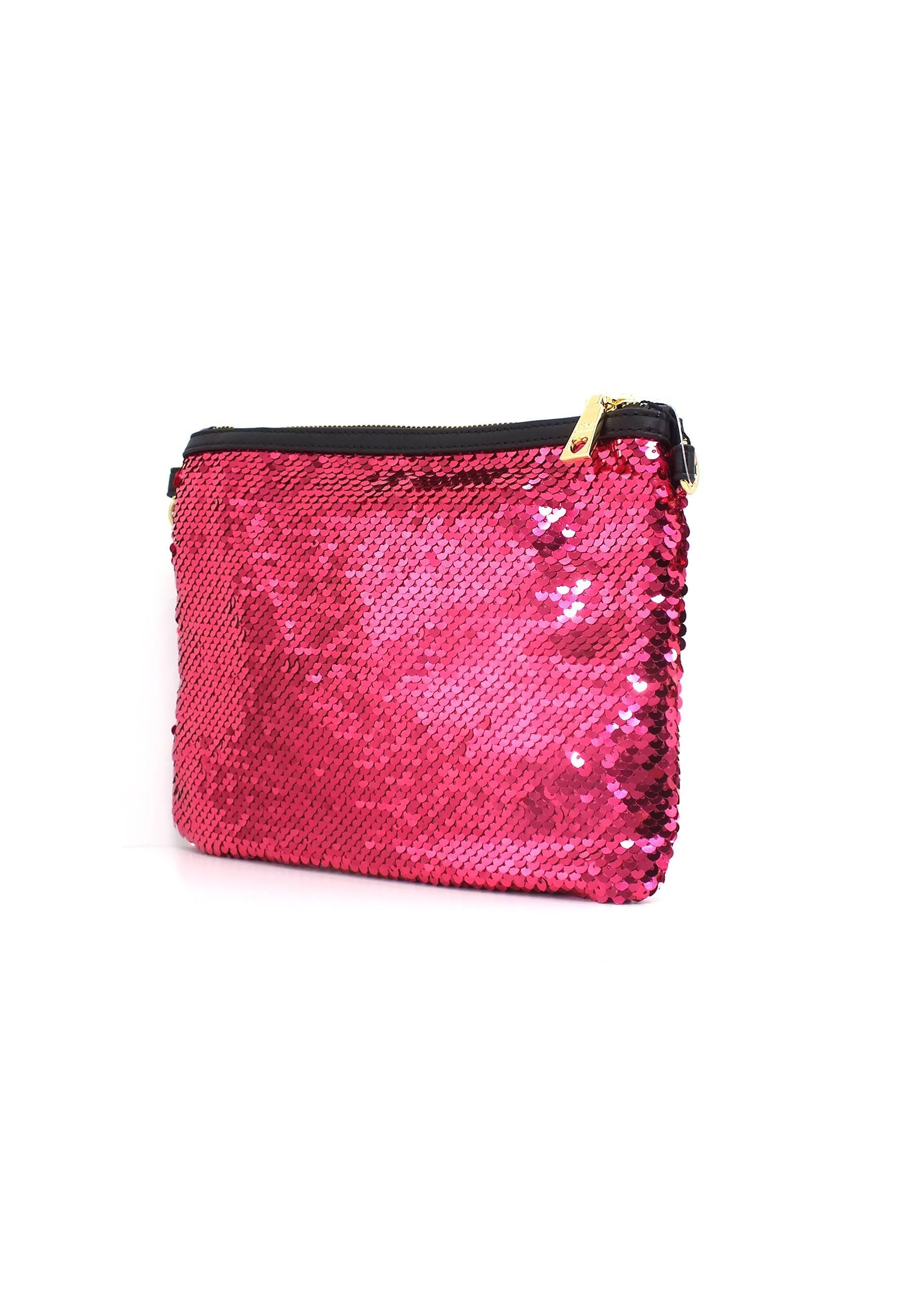 LOVE MOSCHINO Pochette Paillettes Fuxia Nero JC4071PP1GLP161A - Sandrini Calzature e Abbigliamento