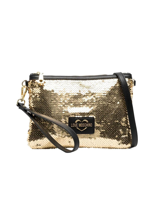 LOVE MOSCHINO Pochette Paillettes Oro Nero JC4071PP1GLP190A - Sandrini Calzature e Abbigliamento