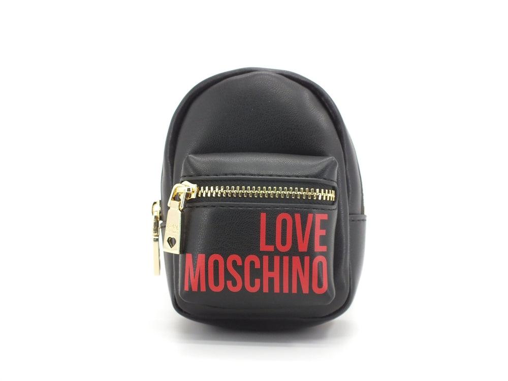 LOVE MOSCHINO Portachiavi Bags Charms Logo Mini Zaino Nero JC6400PP1ELT0000 - Sandrini Calzature e Abbigliamento