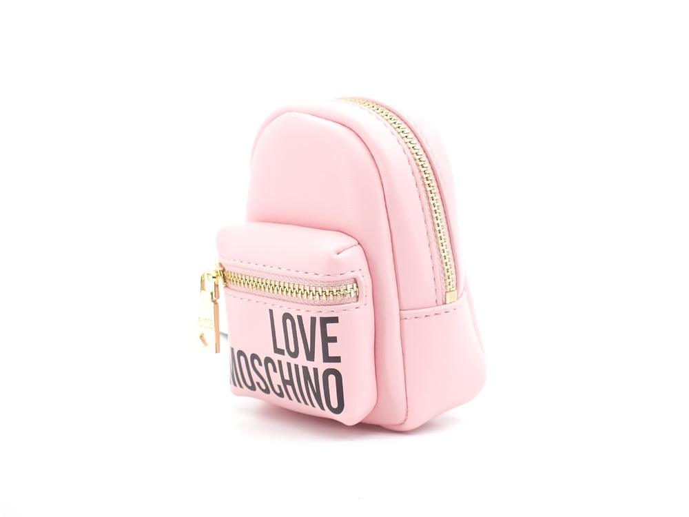 LOVE MOSCHINO Portachiavi Bags Charms Logo Mini Zaino Rosa JC6400PP1ELT0600 - Sandrini Calzature e Abbigliamento