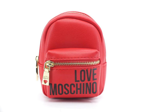 LOVE MOSCHINO Portachiavi Bags Charms Logo Mini Zaino Rosso JC6400PP1ELT0500 - Sandrini Calzature e Abbigliamento