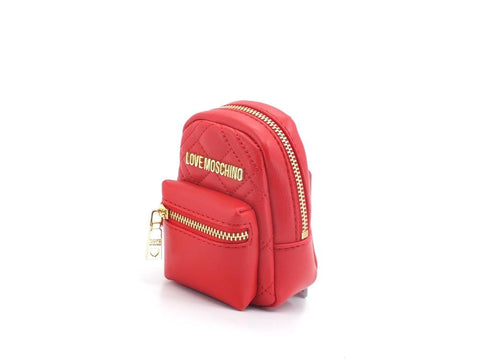 LOVE MOSCHINO Portachiavi Bags Charms Quilted Mini Zaino Rosso JC6403PP1ELA0500 - Sandrini Calzature e Abbigliamento