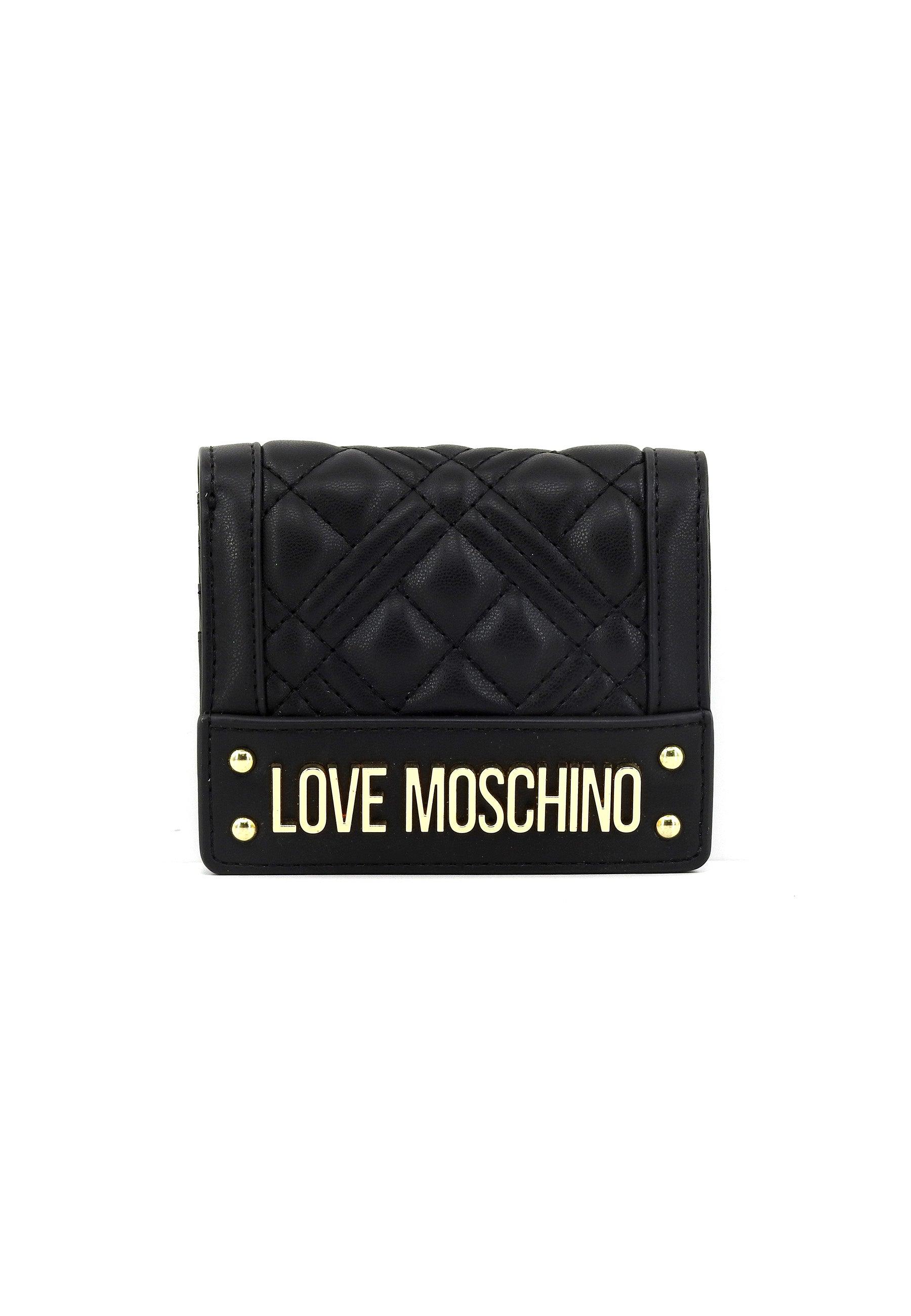LOVE MOSCHINO Portafoglio Donna Nero Gold JC5601PP1ILA0000 - Sandrini Calzature e Abbigliamento