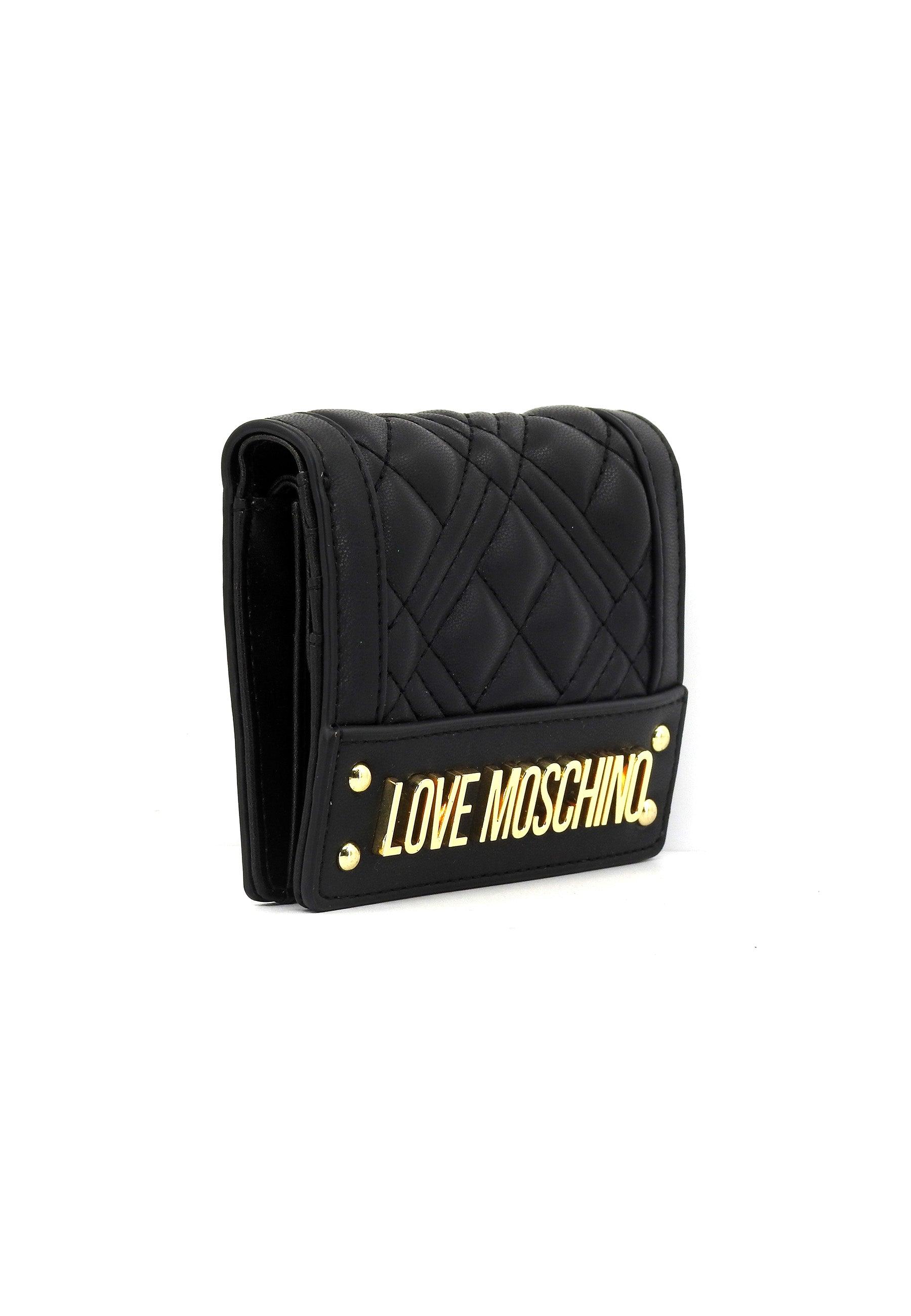 LOVE MOSCHINO Portafoglio Donna Nero Gold JC5601PP1ILA0000 - Sandrini Calzature e Abbigliamento