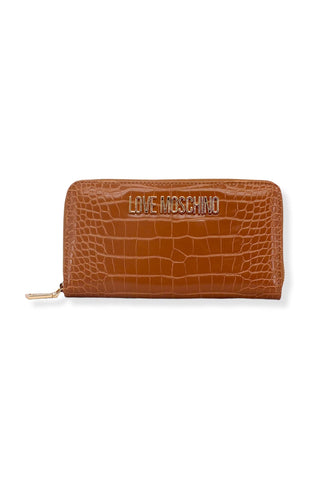 LOVE MOSCHINO Portafoglio Donna Zip Croco Marrone Cammello JC5624PP1FLF0201 - Sandrini Calzature e Abbigliamento