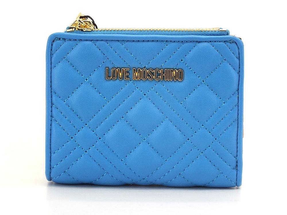 LOVE MOSCHINO Portafoglio Quilted Zip Blu Oceano JC5606PP0ELA0753 - Sandrini Calzature e Abbigliamento