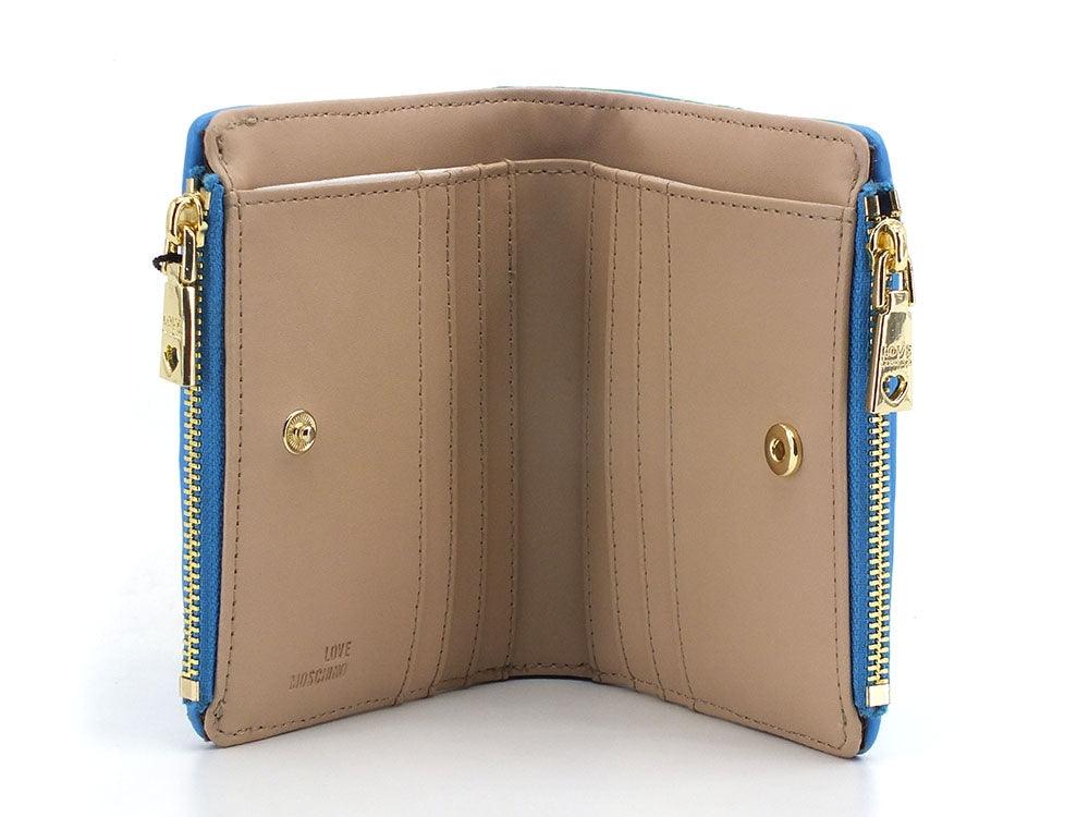 LOVE MOSCHINO Portafoglio Quilted Zip Blu Oceano JC5606PP0ELA0753 - Sandrini Calzature e Abbigliamento