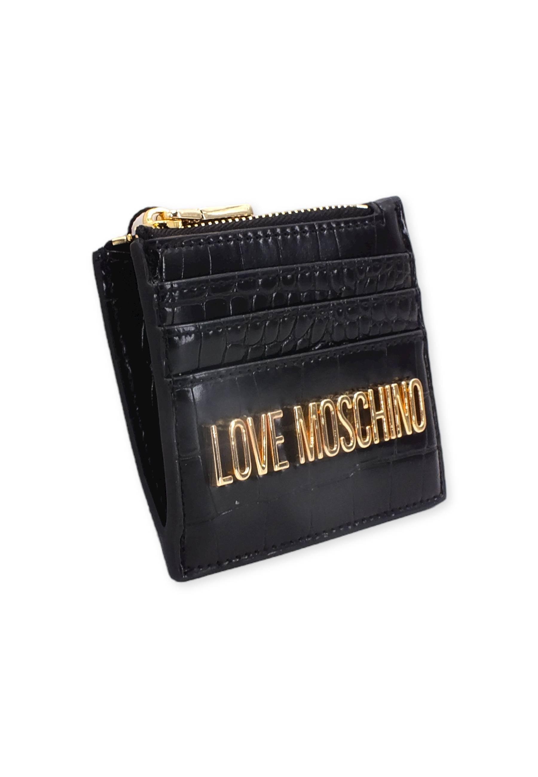 LOVE MOSCHINO Portafoglio Small Stile Coccodrillo Nero JC5716PP0FKS0000 - Sandrini Calzature e Abbigliamento